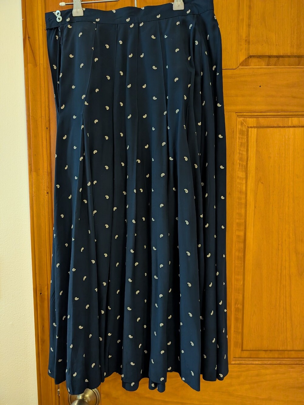 Vintage High Waist 90s Liz Claiborne Midi Skirt Navy Size XS